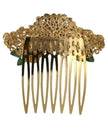 Dolce & Gabbana – Haarkamm aus goldenem Messing mit Kristallen und Leopardenmuster