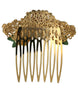Dolce & Gabbana – Haarkamm aus goldenem Messing mit Kristallen und Leopardenmuster