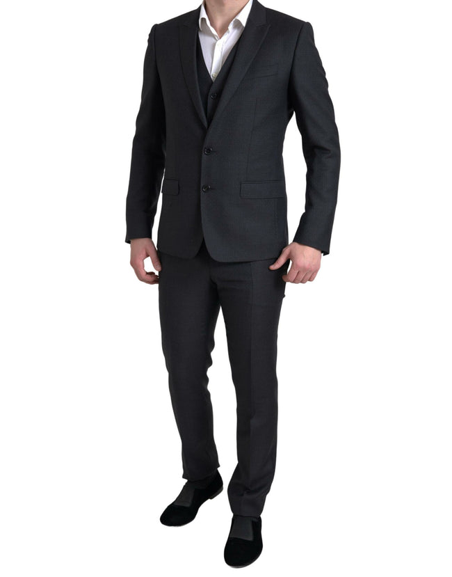 Dolce & Gabbana – Eleganter schwarzer Martini-Anzug im Slim Fit, dreiteilig