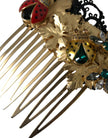 Dolce & Gabbana – Haarkamm „Marienkäfer“ aus goldenem Messing mit Kristallen