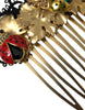 Dolce & Gabbana – Haarkamm „Marienkäfer“ aus goldenem Messing mit Kristallen