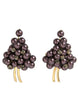 Dolce & Gabbana – Ohrclips mit Blumenmuster und violetter Traubenperle aus goldenem Messing