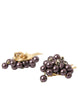 Dolce & Gabbana – Ohrclips mit Blumenmuster und violetter Traubenperle aus goldenem Messing
