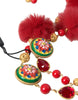 Dolce & Gabbana Halskette mit Carretto-Kette aus goldenem Messing und rotem Pelz und Kristallen