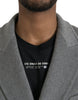 Dolce & Gabbana Gray Double Trench Coat Cashmere Jacket