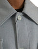 Dolce & Gabbana Light Blue Wool Button Trench Coat Jacket