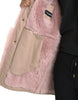 Dolce & Gabbana Beige Pink Lamb Leather Shearling Coat Jacket