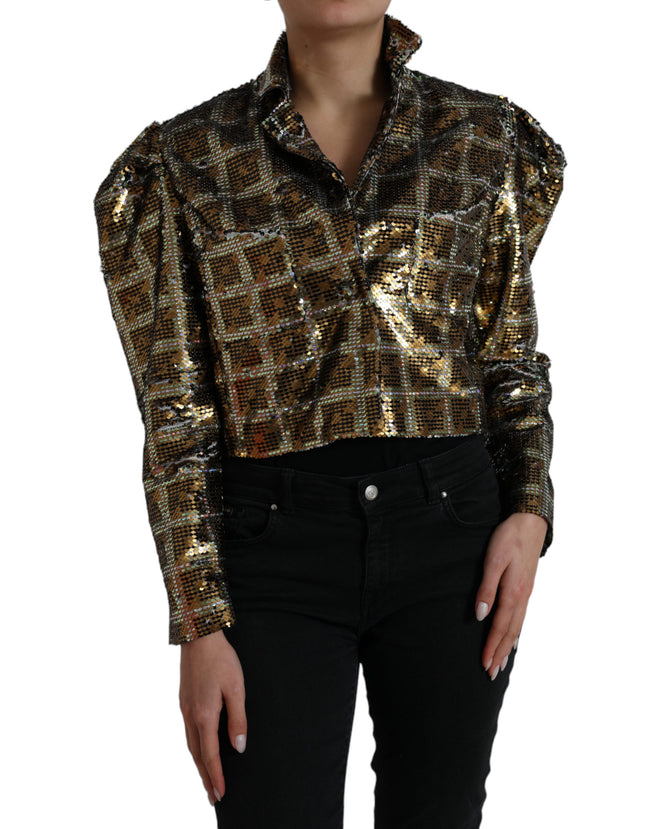 Dolce & Gabbana Multicolor Sequined Cropped Jacket