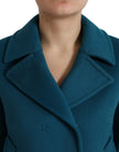 Dolce & Gabbana Blue Trench Wool Cashmere Short Coat Jacket
