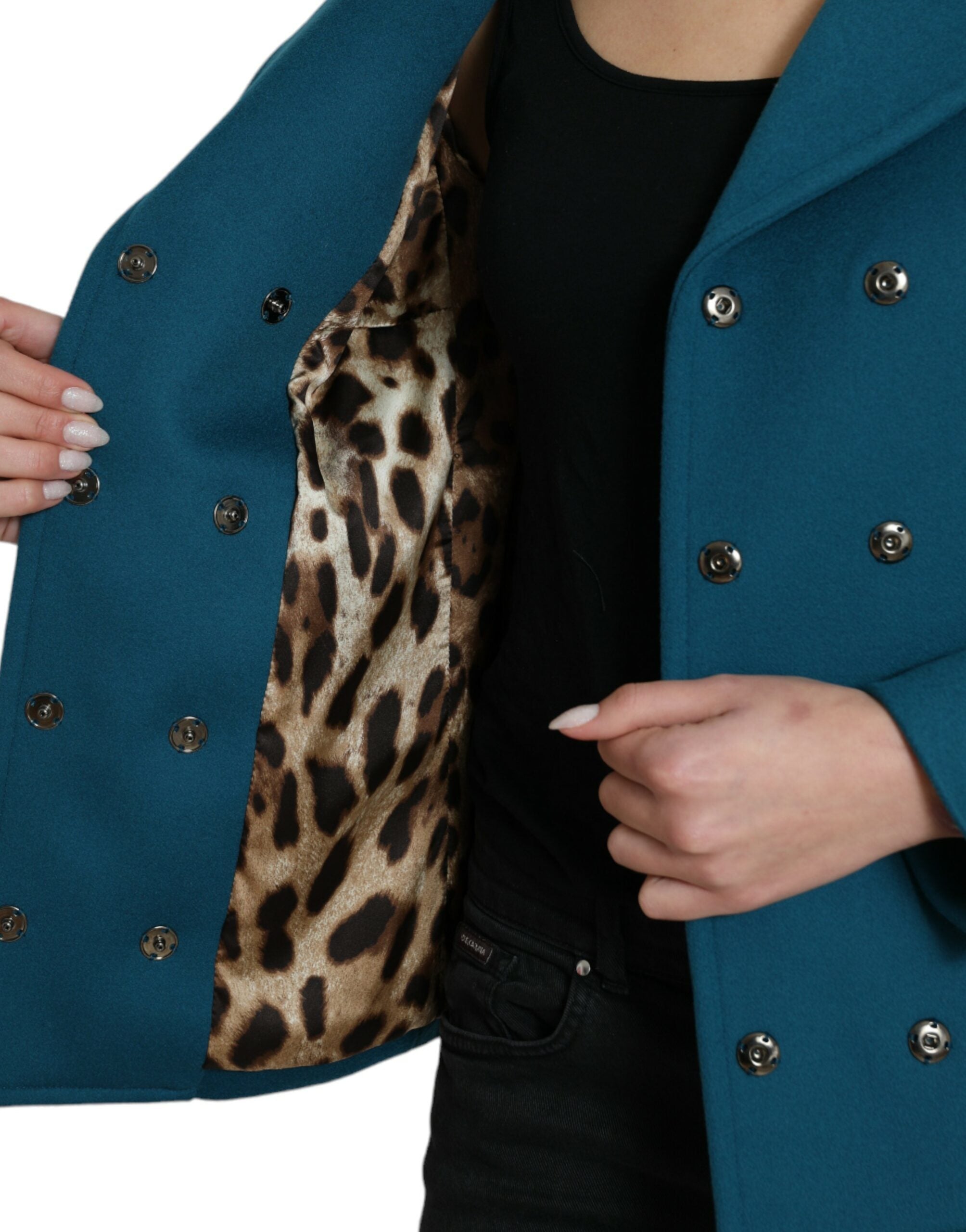 Dolce & Gabbana - Blaue Trenchcoatjacke aus Wolle und Kaschmir