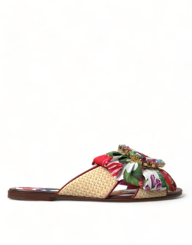 Dolce & Gabbana Exquisitas sandalias planas con estampado floral