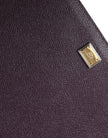 Dolce & Gabbana Funda para tableta con placa del logotipo de cuero marrón oscuro