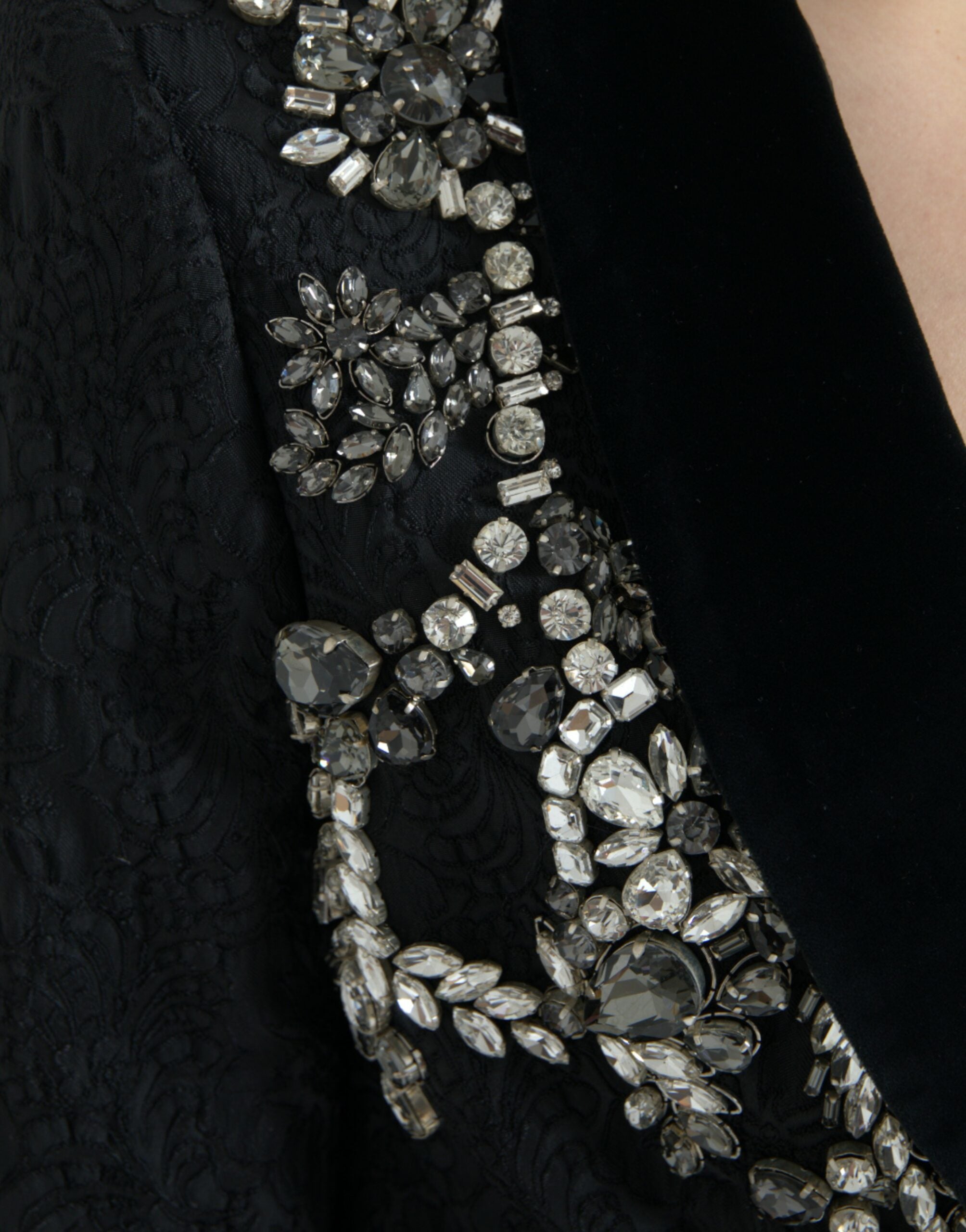 Dolce & Gabbana – Elegante, verzierte schwarze Manteljacke
