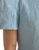 Dolce & Gabbana Elegant Sky-Blue Floral Jacquard Mini Dress