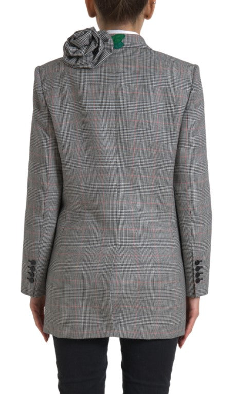 Dolce & Gabbana Chic Double Breasted Gray Wool Blazer