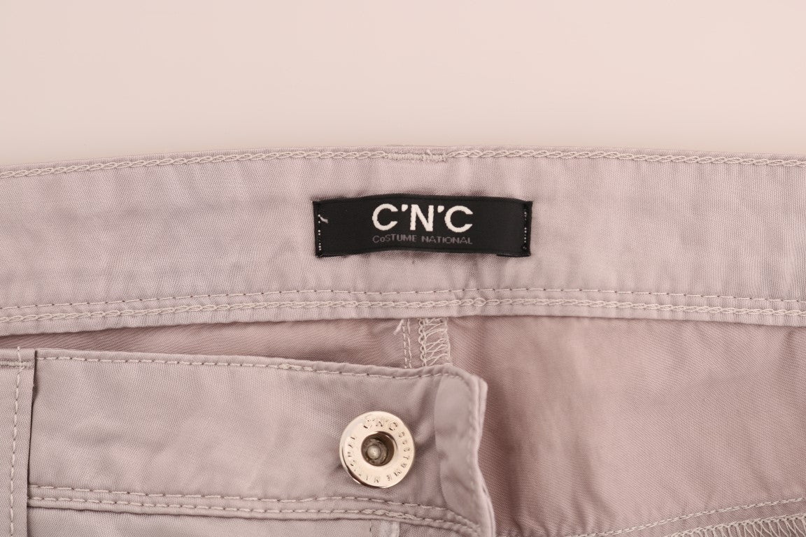Costume National Chic Beige Slim Fit Designer Jeans