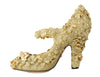 Zapatos de tacón con adornos florales dorados de Dolce & Gabbana
