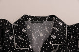 Dolce & Gabbana Silk Black and White Jazz Motive Shirt