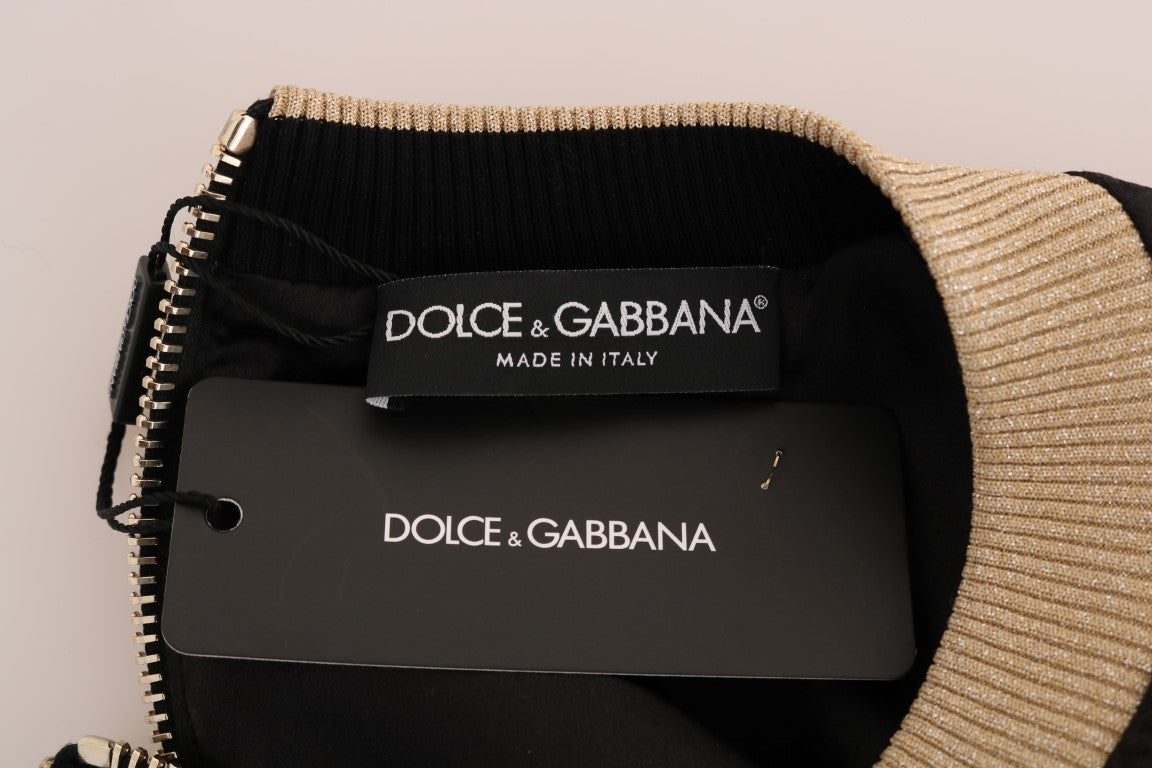 Dolce & Gabbana Enchanted Sequined Black Brocade Sweater
