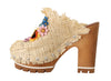 Dolce & Gabbana Schicke verzierte Holzpantoletten