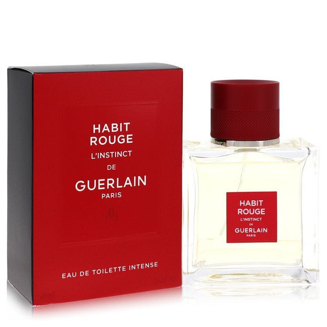 Habit Rouge L'instinct by Guerlain Eau De Toilette Intense Spray 1.6 oz (Men)