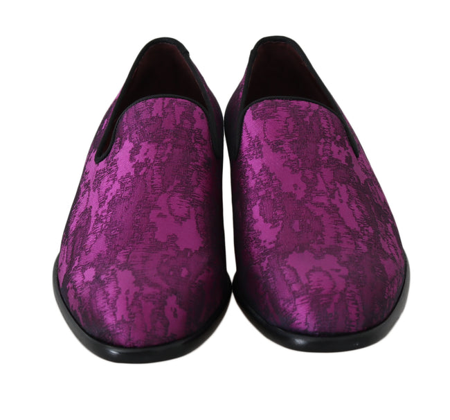 Dolce & Gabbana – Elegante Loafer aus Seiden-Wollmischung in Lila