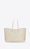 Saint Laurent White Calf Leather Tote Shoulder Bag