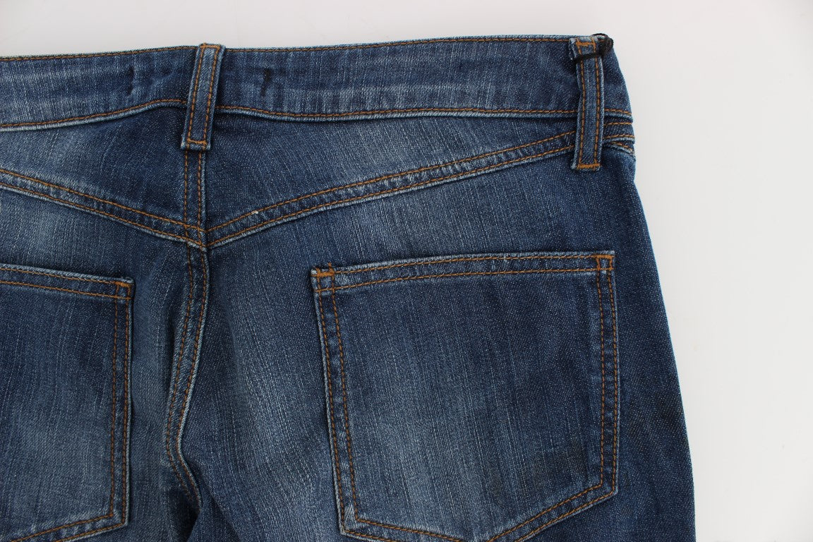 Cavalli Chic Bootcut-Jeans in verwaschenem Blau