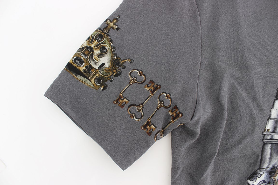 Dolce & Gabbana Blusa de seda Enchanted Sicily con estampado de caballero