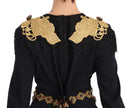 Dolce & Gabbana – Elegantes schwarzes Maxikleid mit goldenen Details