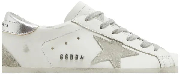 Golden Goose Wmns Superstar 'White Ice Silver' Distressed Leather Sneaker