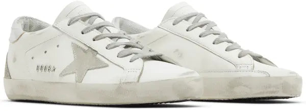 Golden Goose Wmns Superstar 'White Ice Silver' Distressed Leather Sneaker