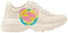 Gucci Wmns Rhyton 'Heart - Ivory' sneaker with cream leather upper and red heart graphic.


