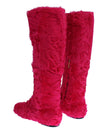 Dolce & Gabbana Elegantes botas de piel de cordero rosa