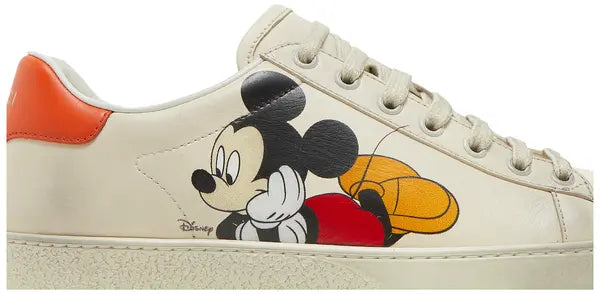 Disney x Gucci Wmns Ace Low 'Mickey Mouse - Ivory' Cream Leather Sneaker