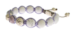 Nialaya Elegant Silver Purple CZ & Howlite Bracelet