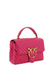 PINKO Schicke Mini-Handtasche aus gestepptem Leder in Rosa