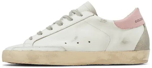 Golden Goose Wmns Superstar 'White Pink' Distressed Leather Sneaker