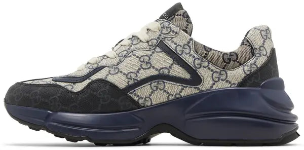 Gucci GG Rhyton 'Beige Blue Monogram' Sneakers for Men
