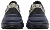 Gucci GG Rhyton 'Beige Blue Monogram' Sneakers for Men