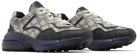 Gucci GG Rhyton 'Beige Blue Monogram' Sneakers for Men