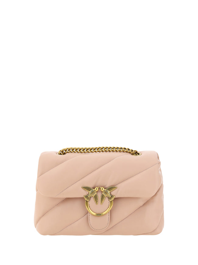 PINKO Elegant Light Pink Quilted Shoulder Bag