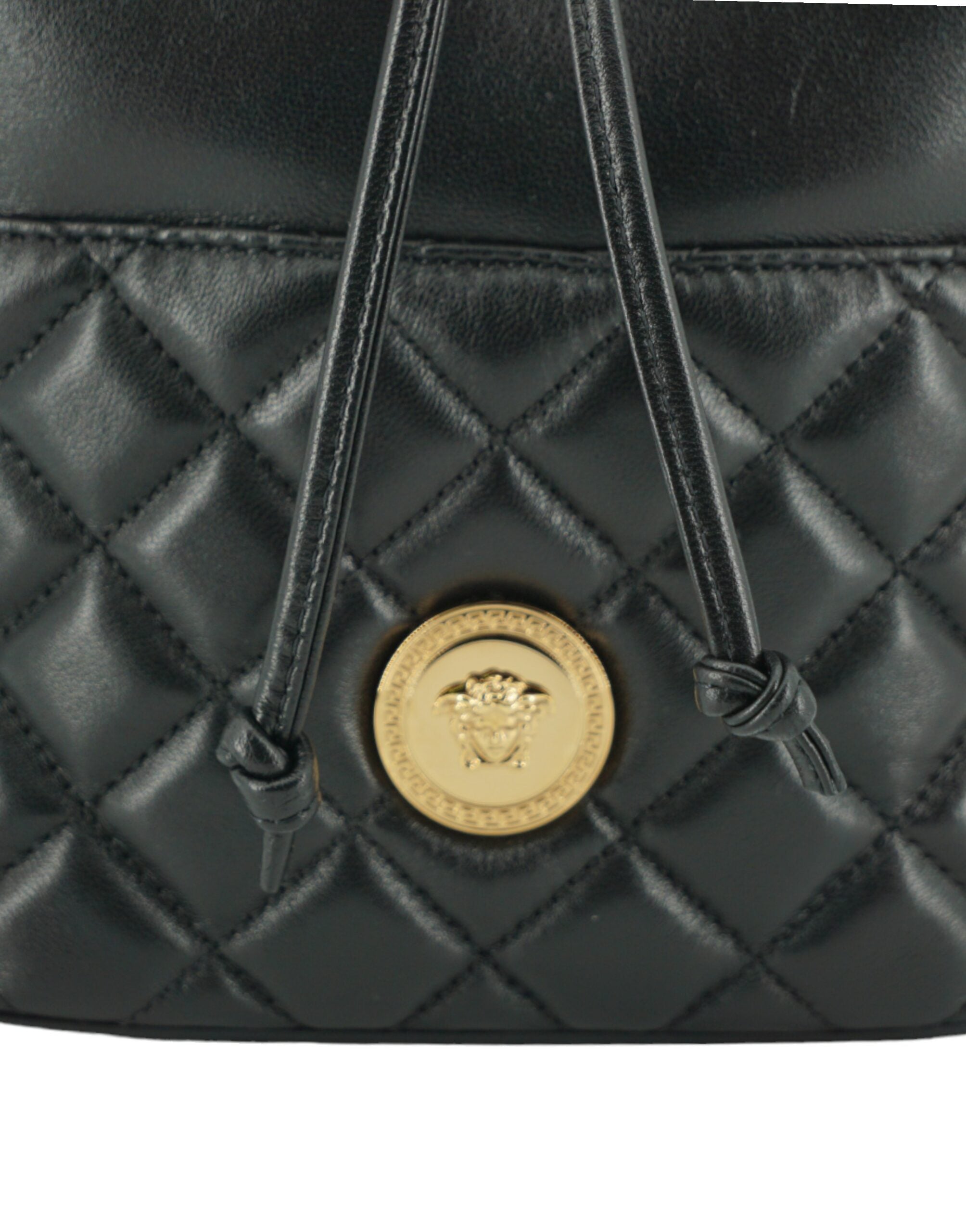 Versace – Elegante Umhängetasche aus schwarzem Leder