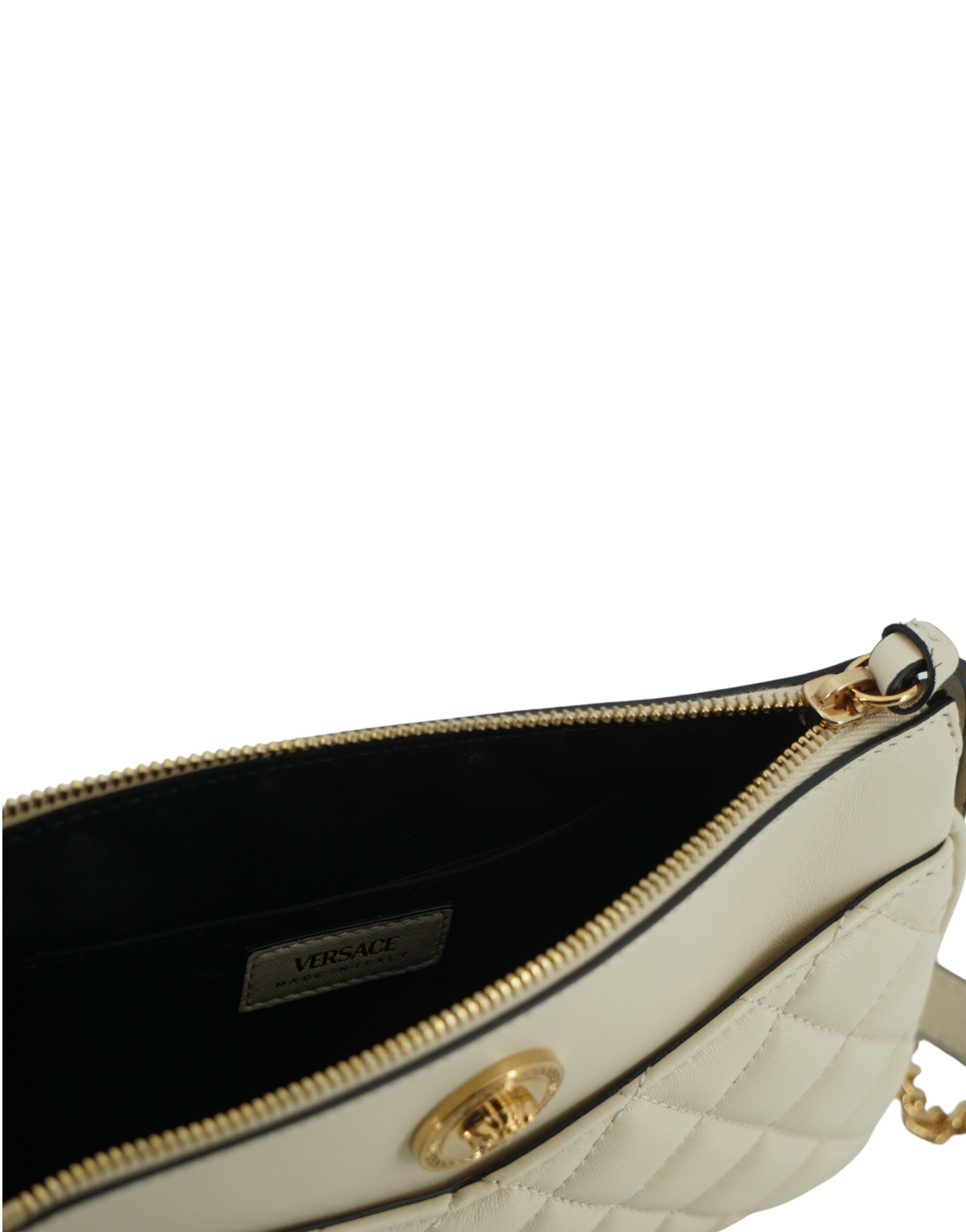 Versace – Elegante Umhängetasche aus weißem Lammleder