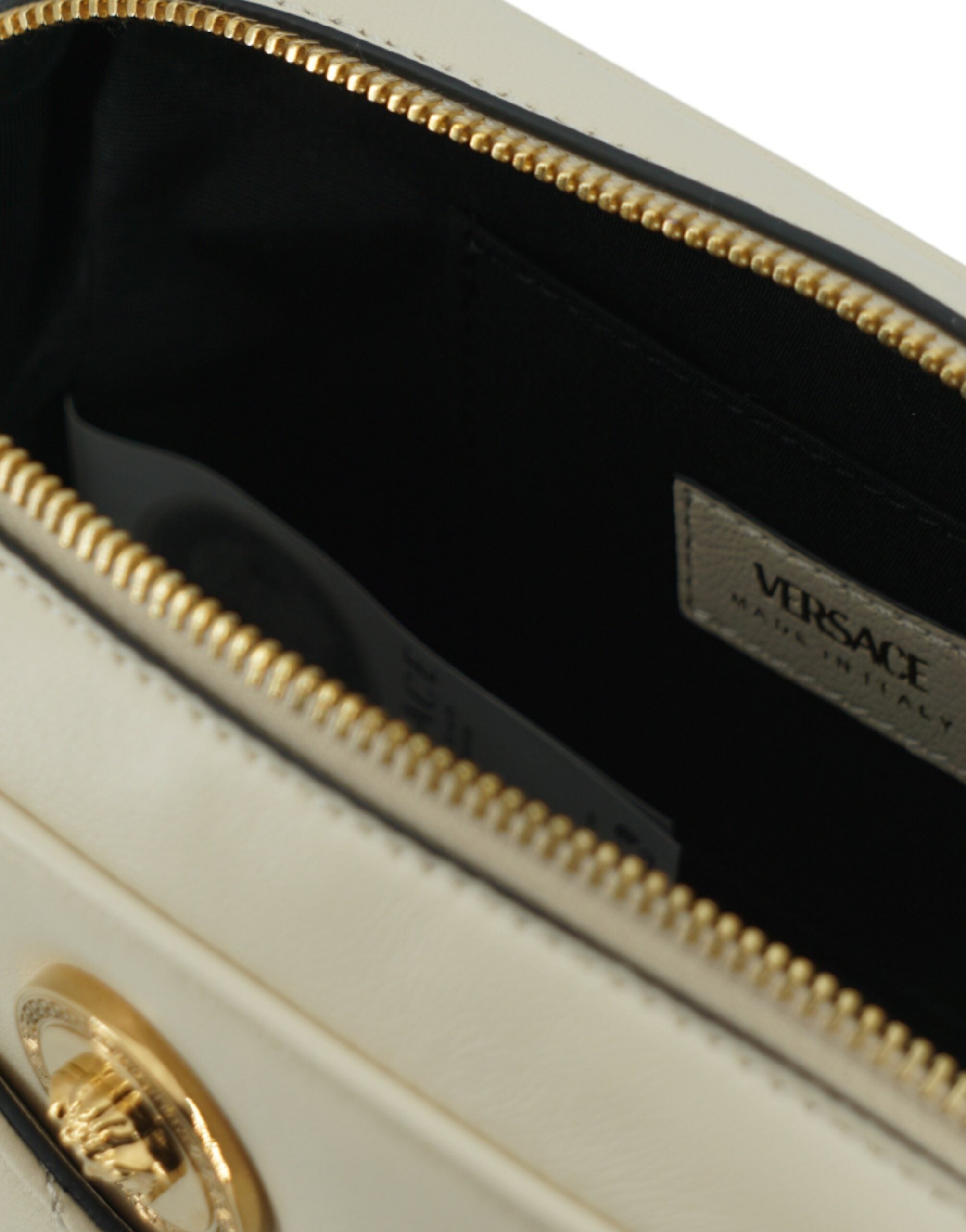 Versace – Elegante Kameratasche aus weißem Lammleder
