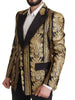 Dolce & Gabbana Blazer cruzado en jacquard negro dorado