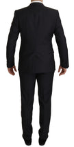 Dolce & Gabbana Elegant Black Three-Piece Wool Blend Suit