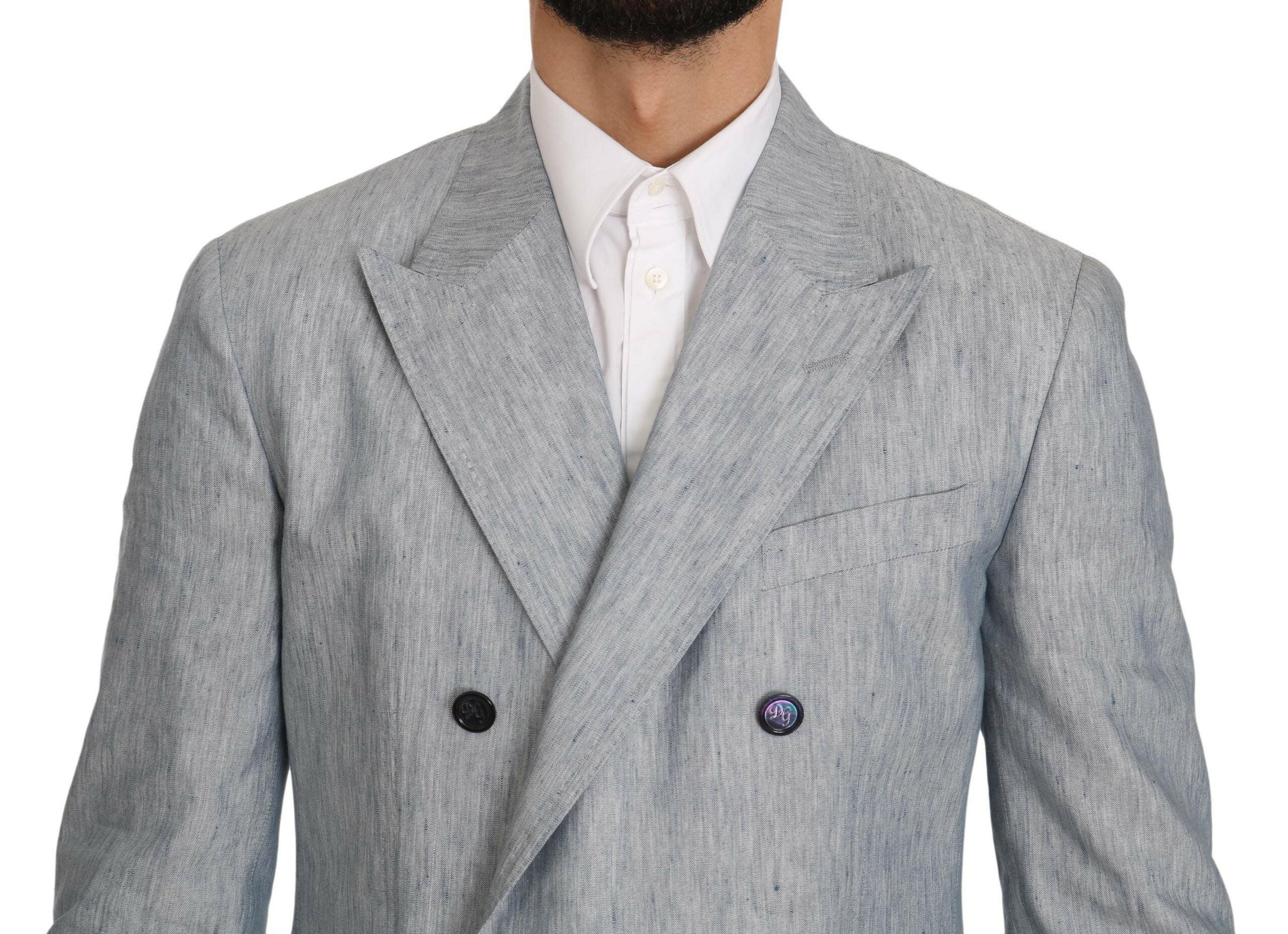 Dolce & Gabbana Blue Flax NAPOLI Jacket Coat Blazer - GENUINE AUTHENTIC BRAND LLC  