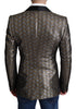 Dolce & Gabbana Elegant Metallic Jacquard Slim Blazer Jacket