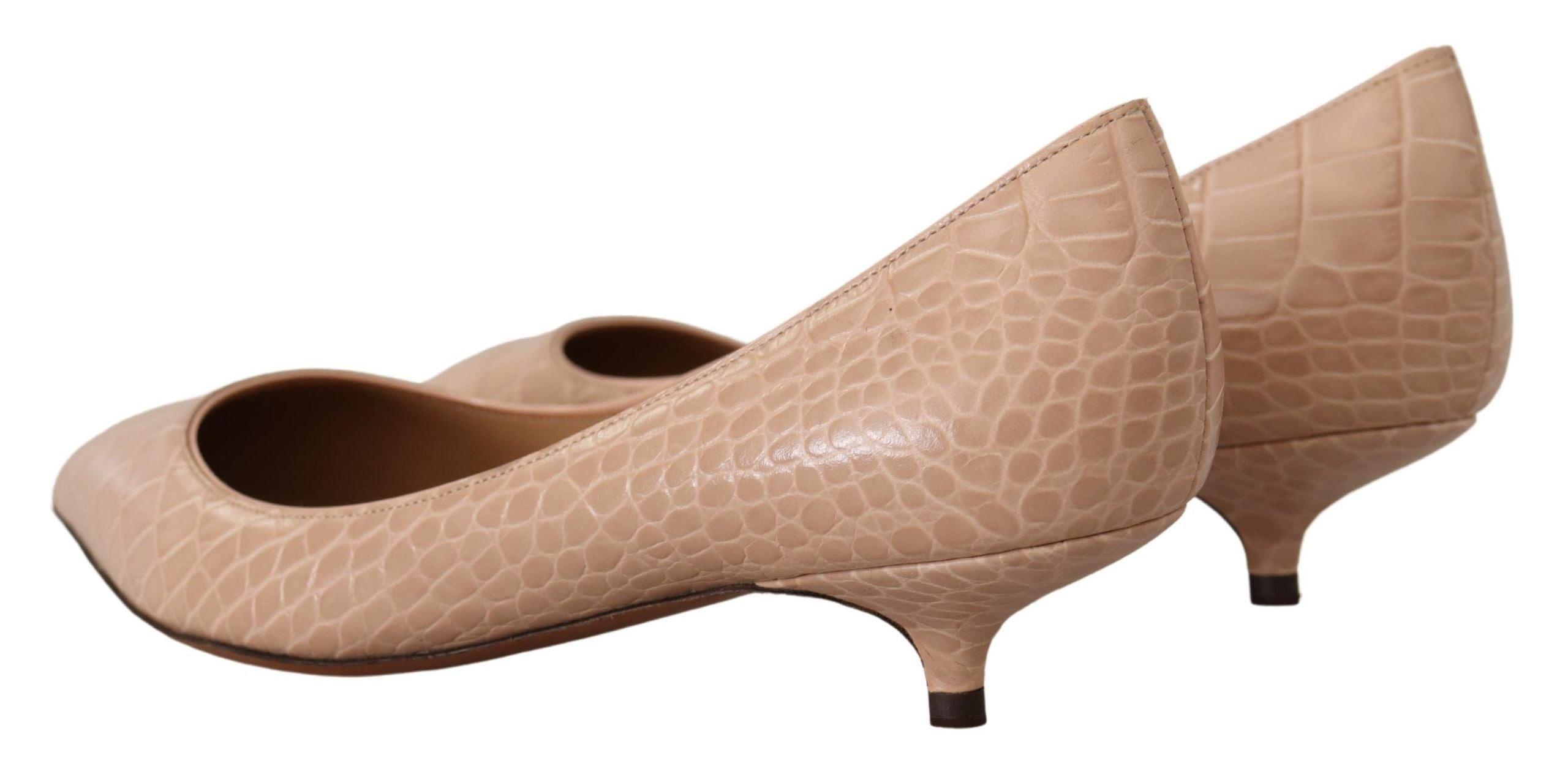 Dolce & Gabbana Zapatos de salón con tacones de gatito de cuero beige